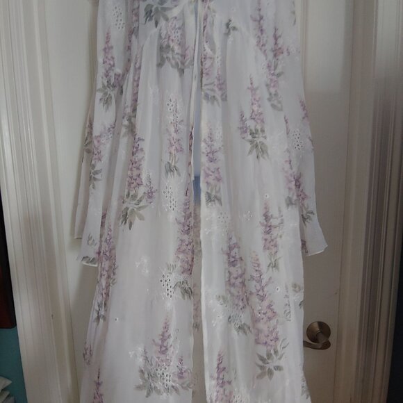 ACOA Collection Fairy Whimsical Coquette Embroidered Sheer Floral L - Picture 4 of 12